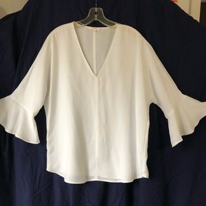 White Bell Sleeve Blouse